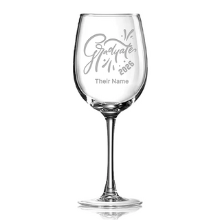 Graduate 2026 White Wine Glass Things Engraved
