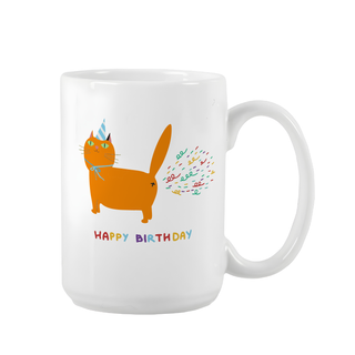 Cat Lovers Happy Birthday Mug 15 oz