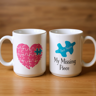My Missing Piece Double Sided Ceramic Mug for Her 15 oz