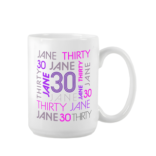 Personalized Milestone Birthday Mug 15 oz