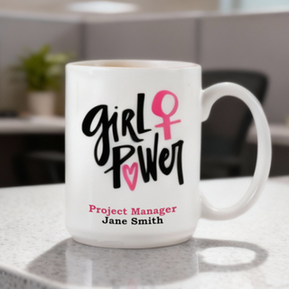 Girl Power Ceramic Mug 15 oz Things Engraved