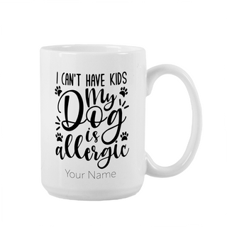 Tasse en céramique « Mon chien est allergique » 15 oz