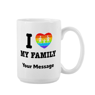 Tasse à café en céramique pour la famille LGBTQ2S+ 15 oz