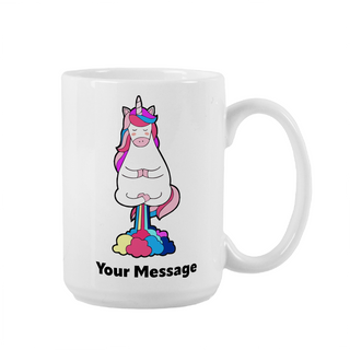 Tasse en céramique avec licorne qui pète 15 oz