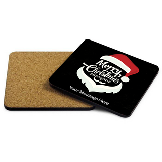 Santa's Beard and Hat Christmas Coaster