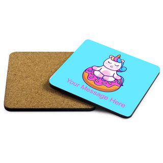 Unicorn on a Doughnut Square Coaster