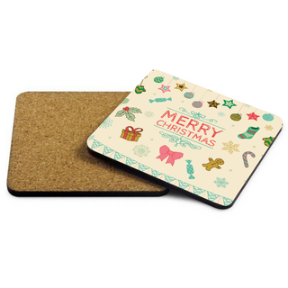 Christmas Wrapping Paper Design Square Coaster