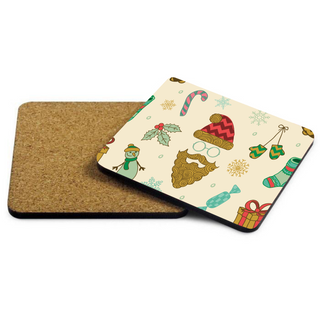 Christmas Wrapping Paper Design Square Coaster