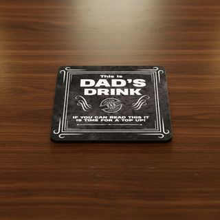 Dad's Drink Square Coaster Things Engraved