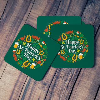 Happy St. Patrick`s Day Square Coaster Set of 4