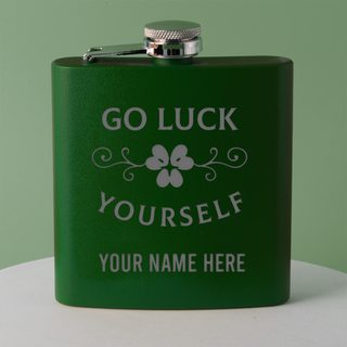 Green Go Luck Yourself 6oz flask