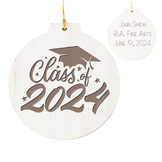 Class of 2024 Round Wood Ornament