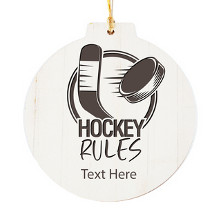 Custom Hockey Wooden Ornament