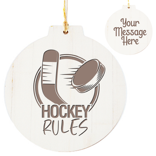 Custom Hockey Wooden Ornament