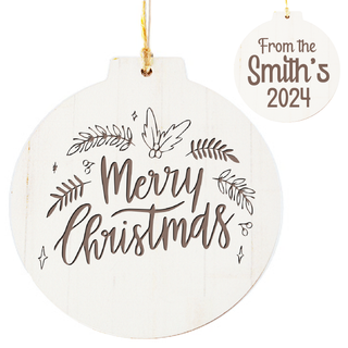 Merry Christmas Custom Wood Ornament