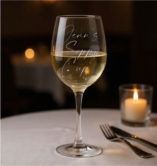 Verre à vin blanc gravé