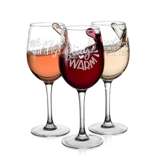 Verre à vin de Noël - Lot de 3