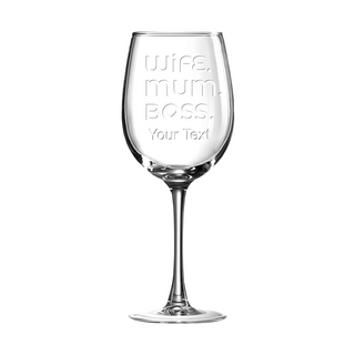 The Mom Boss White Wine Glass