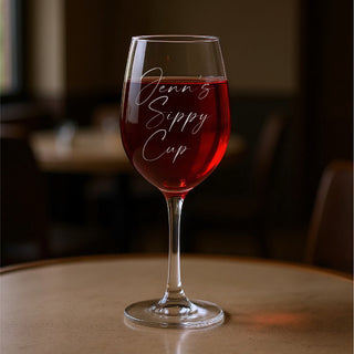Verre à vin rouge avec gravure personnalisée