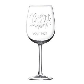 Blessed Mama Engraved Red Wine Glass