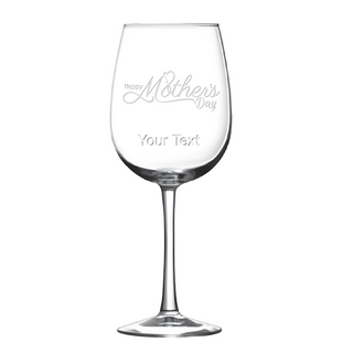 Happy Mother's Day Engraved Red Wine Glass