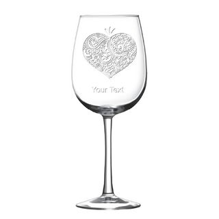 Pretty Heart Red Wine Glass