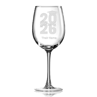 Class of 2026 Red Wine Glass Things Engraved