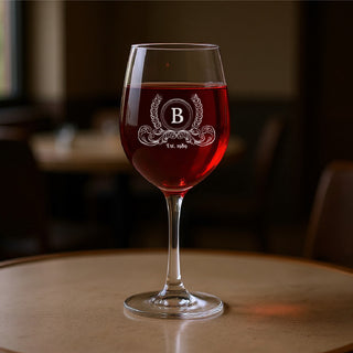Birthday Monogram Red Wine Glass