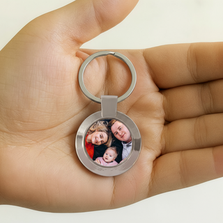 Round Keychain with Custom Photo Things Engraved