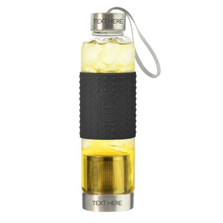 GROSCHE Marino Fruit & Tea Infuser Bottle Matcha Shaker - Black Things Engraved