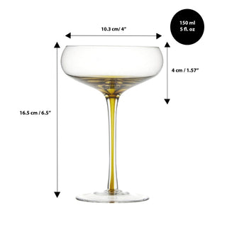 Personalized Christmas Amber Cocktail Coupe Glass 150ml/5oz – Engraved Crystal Holiday Glassware Set