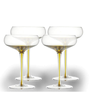 Personalized Christmas Amber Cocktail Coupe Glass 150ml/5oz – Engraved Crystal Holiday Glassware Set