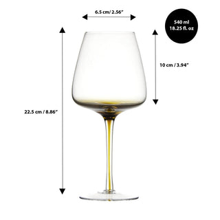 Personalized Christmas Amber Wine Glass 540 ml/18oz – Custom Engraved Crystal Stemware