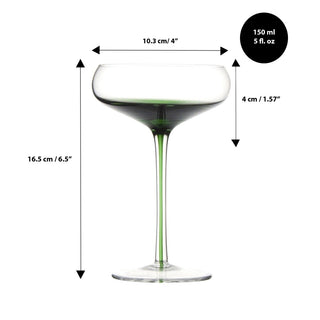 Personalized Christmas Emerald Cocktail Coupe  150ml/5oz – Engraved Crystal Glass