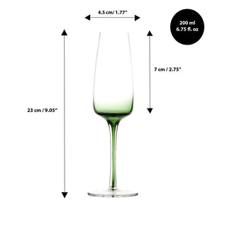 Personalized Christmas Emerald Flute Glass 200ml/7oz – Engraved Crystal Champagne Glass