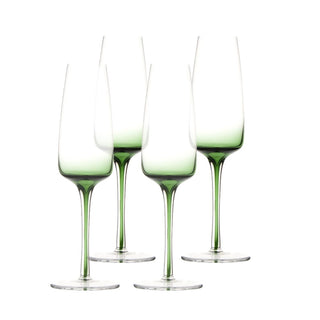 Personalized Christmas Emerald Flute Glass 200ml/7oz – Engraved Crystal Champagne Glass