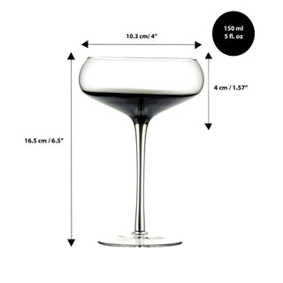 Personalized Christmas Onyx Cocktail Coupe 150ml/5oz – Custom Engraved Crystal Glass