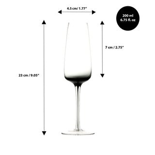 Personalized Christmas Onyx Flute Glass 200ml/7oz – Custom Engraved Crystal Champagne Glass