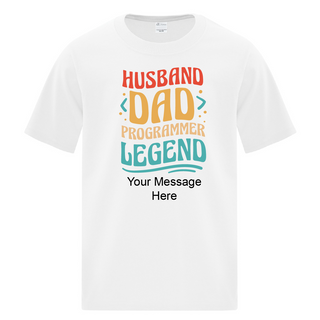 Husband, Dad, Programmer, Legend Men's White T-Shirt