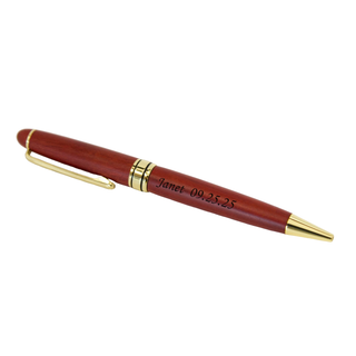 Rosewood Engraved Pen Set - Ballpoint Pen in Personalized Wooden Box
