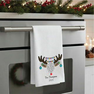 Rudolph Family Wordmark Dishtowel