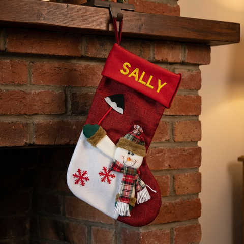 Personalized Snowman Plush Face Christmas Stocking | Signature Collection