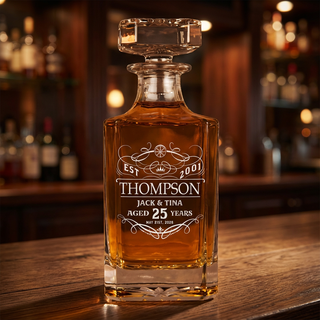 Custom Anniversary Whiskey Decanter | SQR Things Engraved