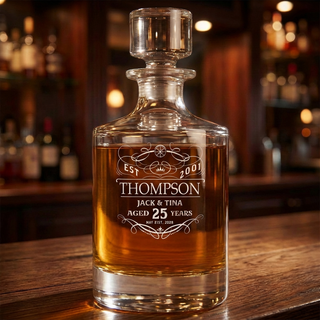 Custom Anniversary Whiskey Decanter | RND Things Engraved