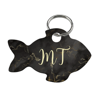 Marble Design Fish Shaped Pet Tag