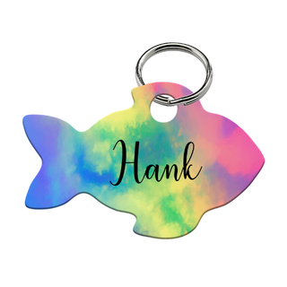 Tie-Dye Fish shaped Pet Tag