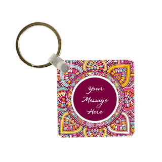 Mandala Design Square Keychain