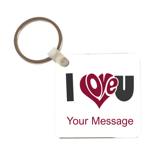 I Love You Square Keychain