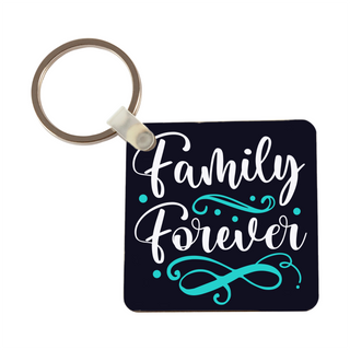 Family Forever Square Keychain