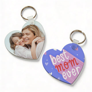 Best Mom Ever Double Sided Keychain | Heart Things Engraved